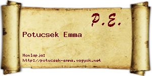 Potucsek Emma névjegykártya